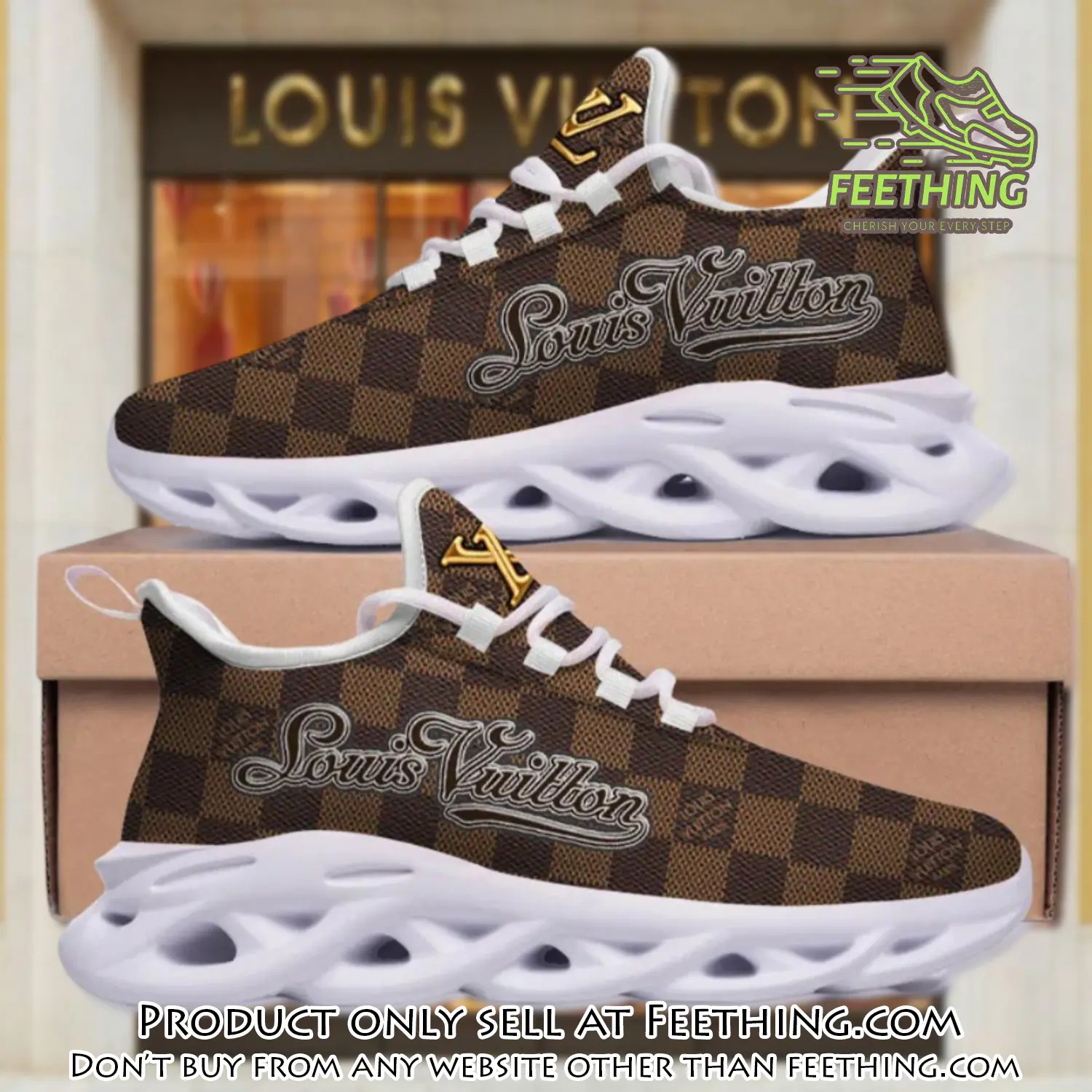 Louis vuitton brown pattern max soul shoes luxury brand gifts for men women ft4357200